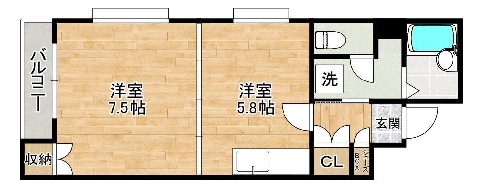リファレンス北方Ⅱ 201号室 間取り