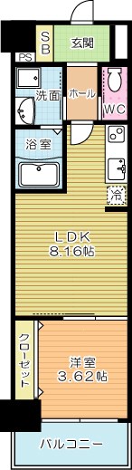 ERUZAGLANZ黄金（エルザグランツ黄金） 1302号室 間取り