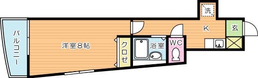 ＫＭマンション北九大前 403号室 間取り