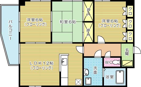 エル片野Ⅰ 403号室 間取り