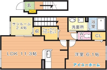 セレーノ洞海Ⅳ 202号室 間取り