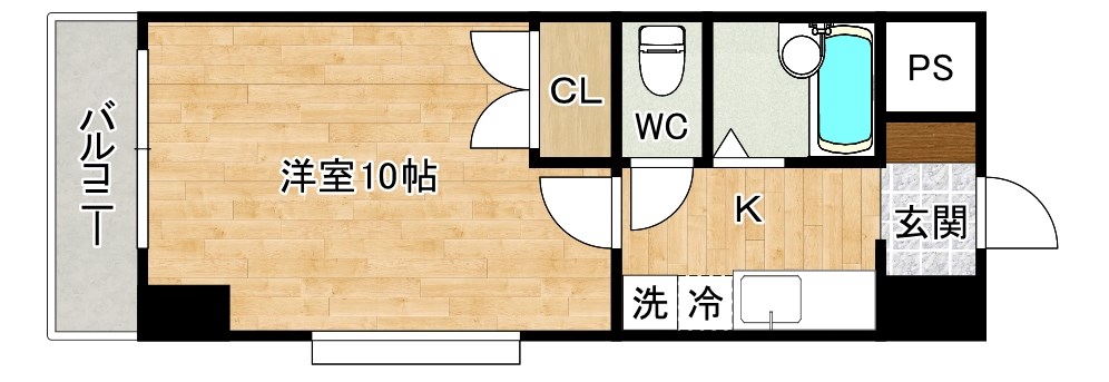 アヴィニール清水 608号室 間取り