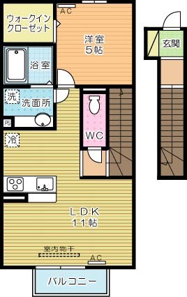 コスモ三萩野 202号室 間取り