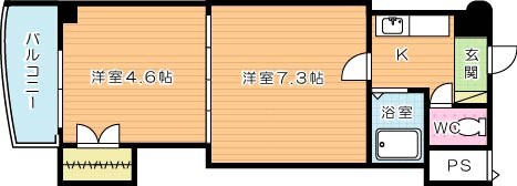 ロイヤルマキシム 802号室 間取り