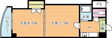 ロイヤルマキシム 703号室 間取り