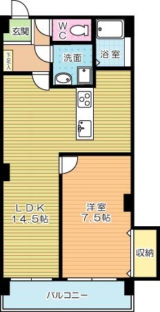 グランベール小倉駅前 403号室 間取り