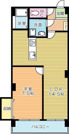 グランベール小倉駅前 702号室 間取り