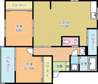 Casa森林 101号室 間取り