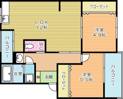 Casa森林 102号室 間取り