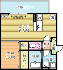 D-ｒｏｏｍ西小倉 305号室 間取り