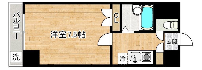 ロイヤルビップ 607号室 間取り