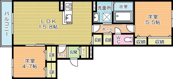 ユアメゾン夜宮公園 101号室 間取り