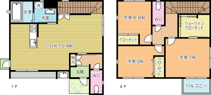 赤坂二丁目戸建　1号棟 間取り