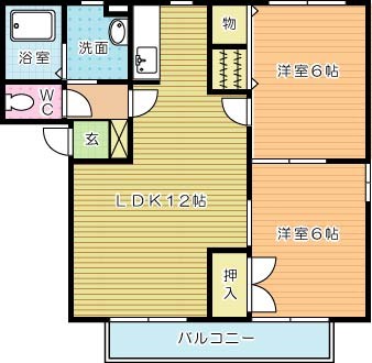 グランシャーメゾン　Ｄ棟 202号室 間取り