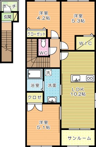 ファミールS 205号室 間取り