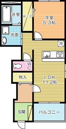 レクエルド守恒 103号室 間取り
