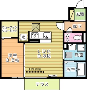 D-room西小倉 103号室 間取り