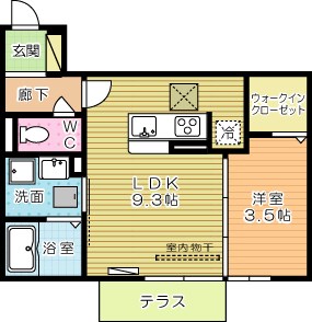 D-room西小倉 107号室 間取り