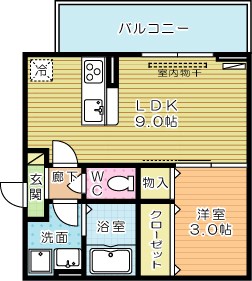 D-room西小倉 206号室 間取り