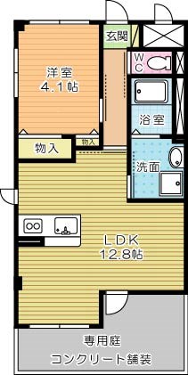 Ｕｎｉｖａｌｙ芙蓉王 106号室 間取り