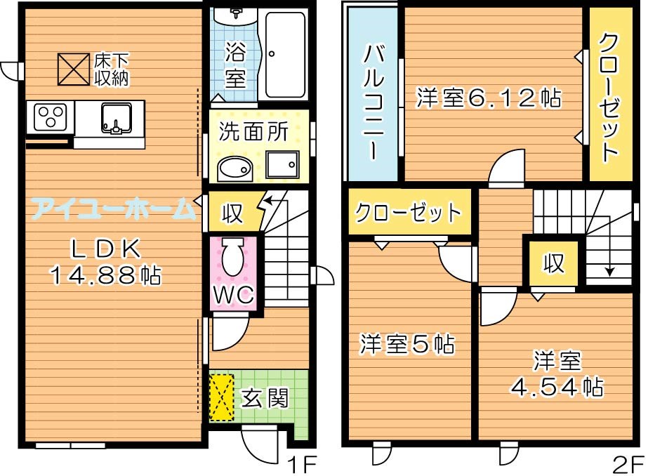SUN LAPRO浜町（サンラプロ浜町） F号室 間取り