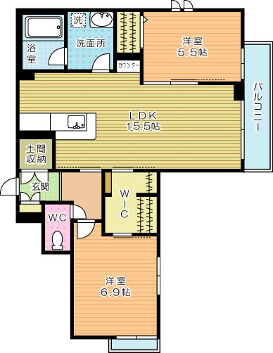 SeaGoddess緑ヶ丘(シーゴッディス緑ヶ丘) 301号室 間取り