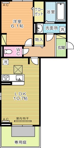 elegant　palace横代北（エレガントパレス横代北） 107号室 間取り