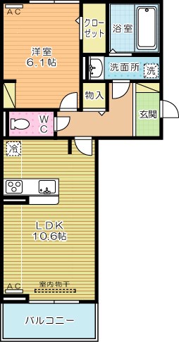 elegant　palace横代北（エレガントパレス横代北） 203号室 間取り