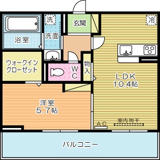elegant　palace横代北（エレガントパレス横代北） 206号室 間取り