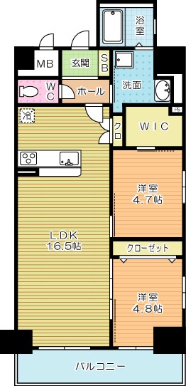 ERUZA GLANZ中津口（エルザグランツ中津口）  806号室 間取り