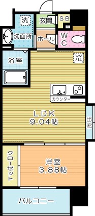 ウィングスNEXT西小倉 410号室 間取り
