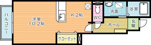 グラントリノ小倉Ⅱ 103号室 間取り