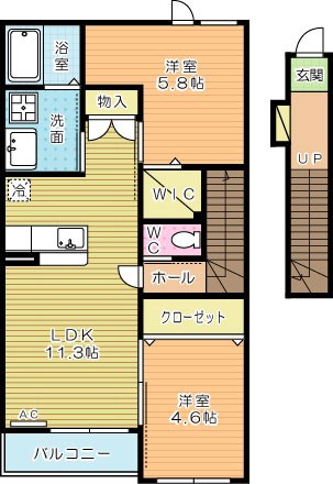 ヴェルジュ菅原 202号室 間取り