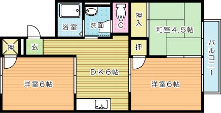 グランディール志井 202号室 間取り