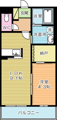 MAST中井　C棟 302号室 間取り