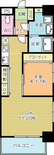 ERUZA GLANZ黄金（エルザグランツ黄金） 307号室 間取り
