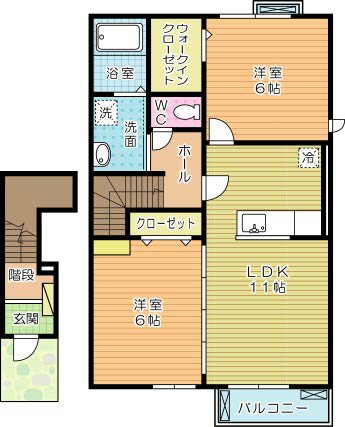 ウエストヒルズⅡ 202号室 間取り