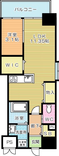 スマート大手町 1101号室 間取り