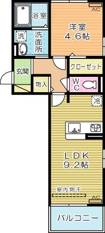 D-room KasumiⅡ 201号室 間取り
