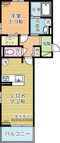 D-room KasumiⅡ 203号室 間取り