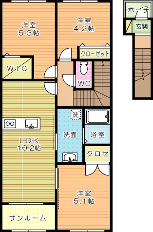 ファミールS 205号室 間取り