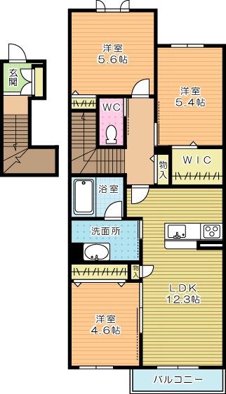 サングリーン桜丘 203号室 間取り