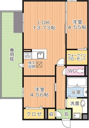 Polonia Wakamatsu　A棟（ポロニア若松） 101号室 間取り