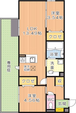 Polonia Wakamatsu　A棟（ポロニア若松） 間取り図