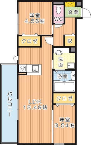 Polonia Wakamatsu　A棟（ポロニア若松） 間取り図