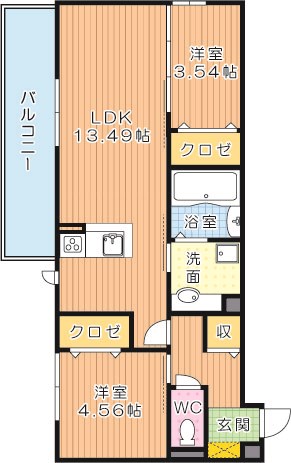 Polonia Wakamatsu　A棟（ポロニア若松） 203号室 間取り