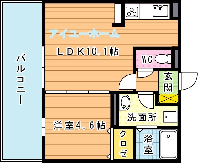 Polonia Wakamatsu　B棟（ポロニア若松） 間取り図