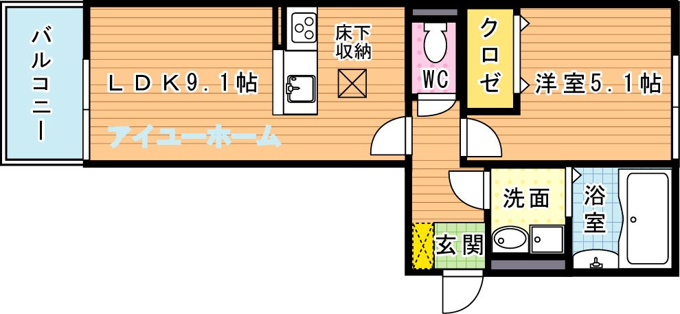 Polonia Wakamatsu　B棟（ポロニア若松） 間取り