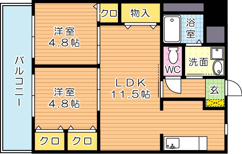 シェアンジュ21 1001号室 間取り