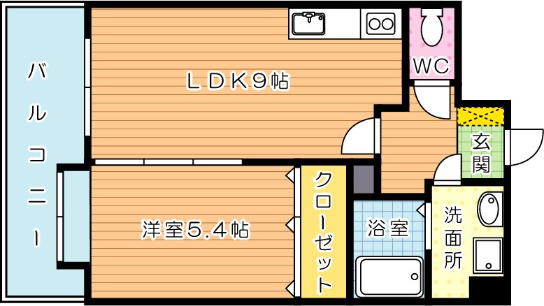 FORTUNATE砂津（フォーチネイト砂津） 402号室 間取り
